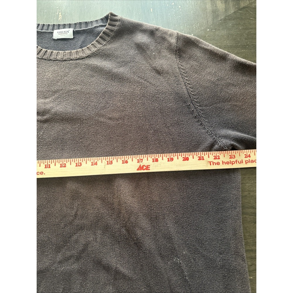 Ghiaia Jumper Set-in Sleeves Brown Cotton Knitted Vintage Faded Mens XL - Picture 5 of 6